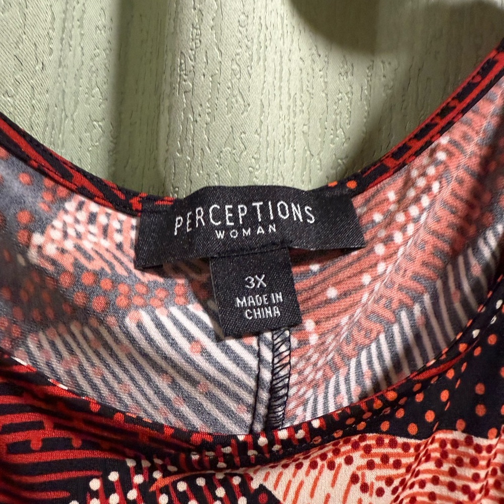 Red Patterned Dress with Jacket - Picture 7 of 16